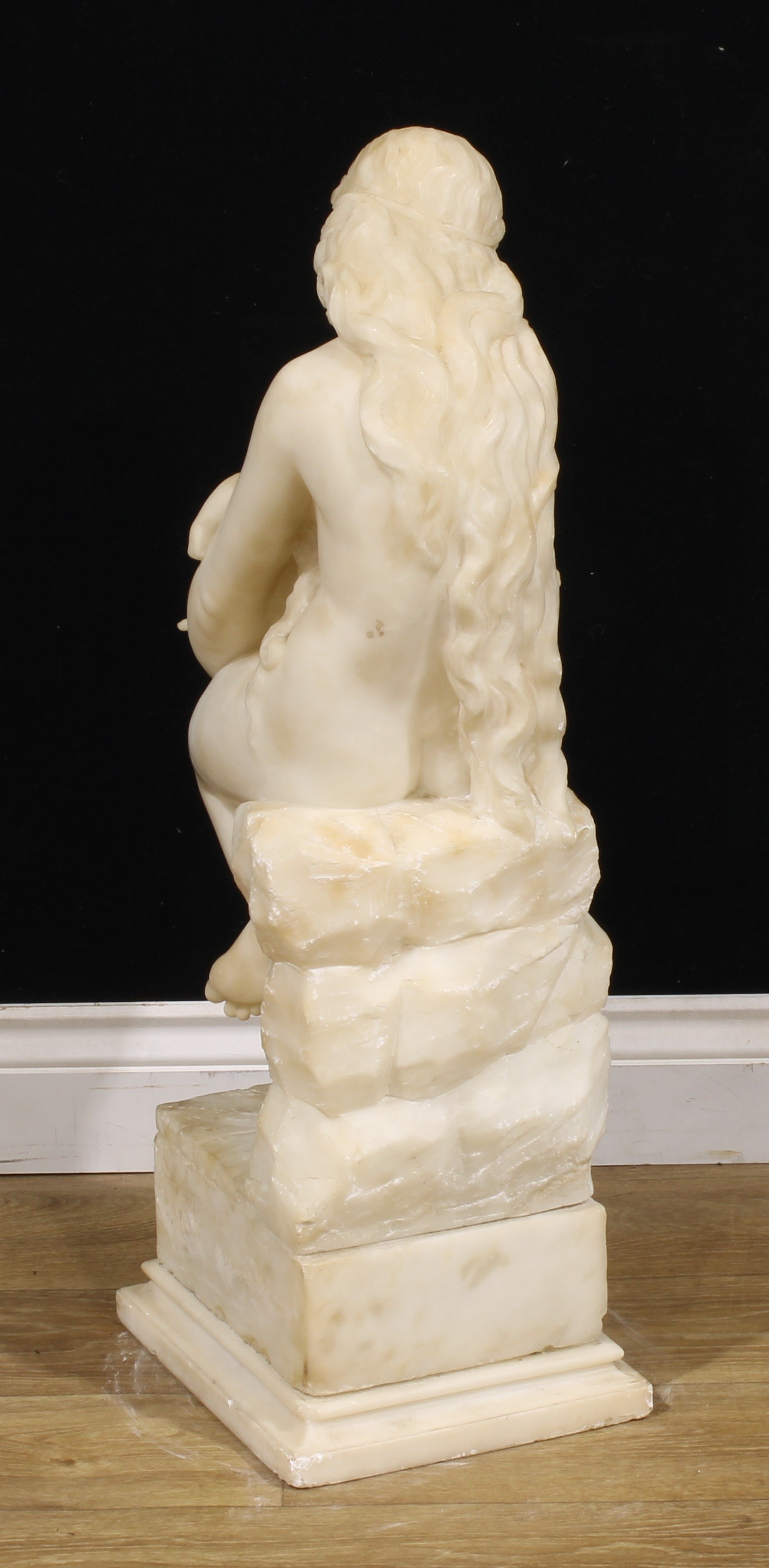 Italian School (19th century), a large alabaster group, A Mother's Love, 81cm high - Image 4 of 4