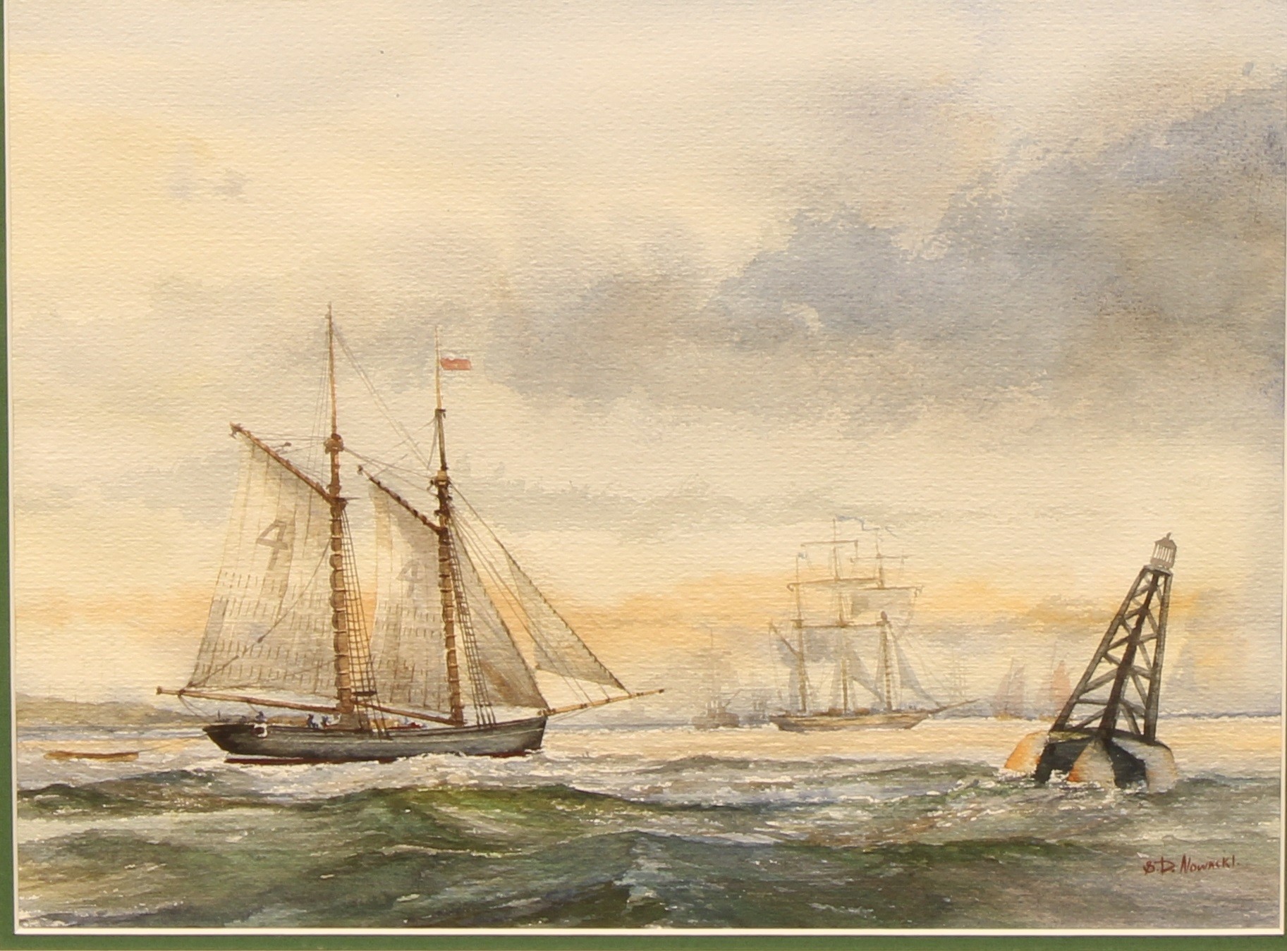 Stefan D Nowacki (Bn. 1953) Busy Harbour at Sunrise signed, watercolour, 26.5cm x 35cm