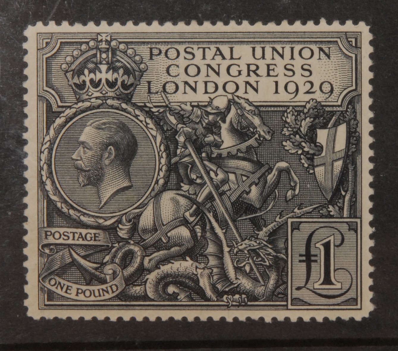 Stamps - GB GV 1929 P.U.C. £1 Black, SG: 738, VLMM - Image 2 of 2