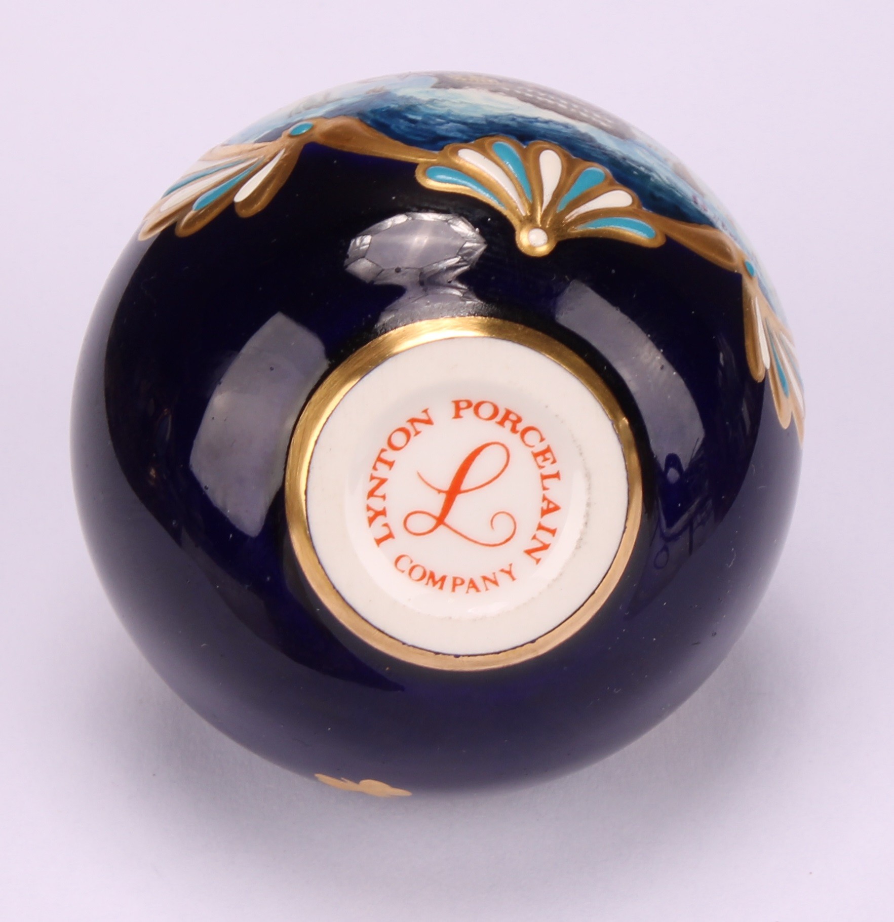 A Lynton porcelain globular scent bottle, painted by Stefan Nowacki, signed, with a sailing ship - Image 6 of 10