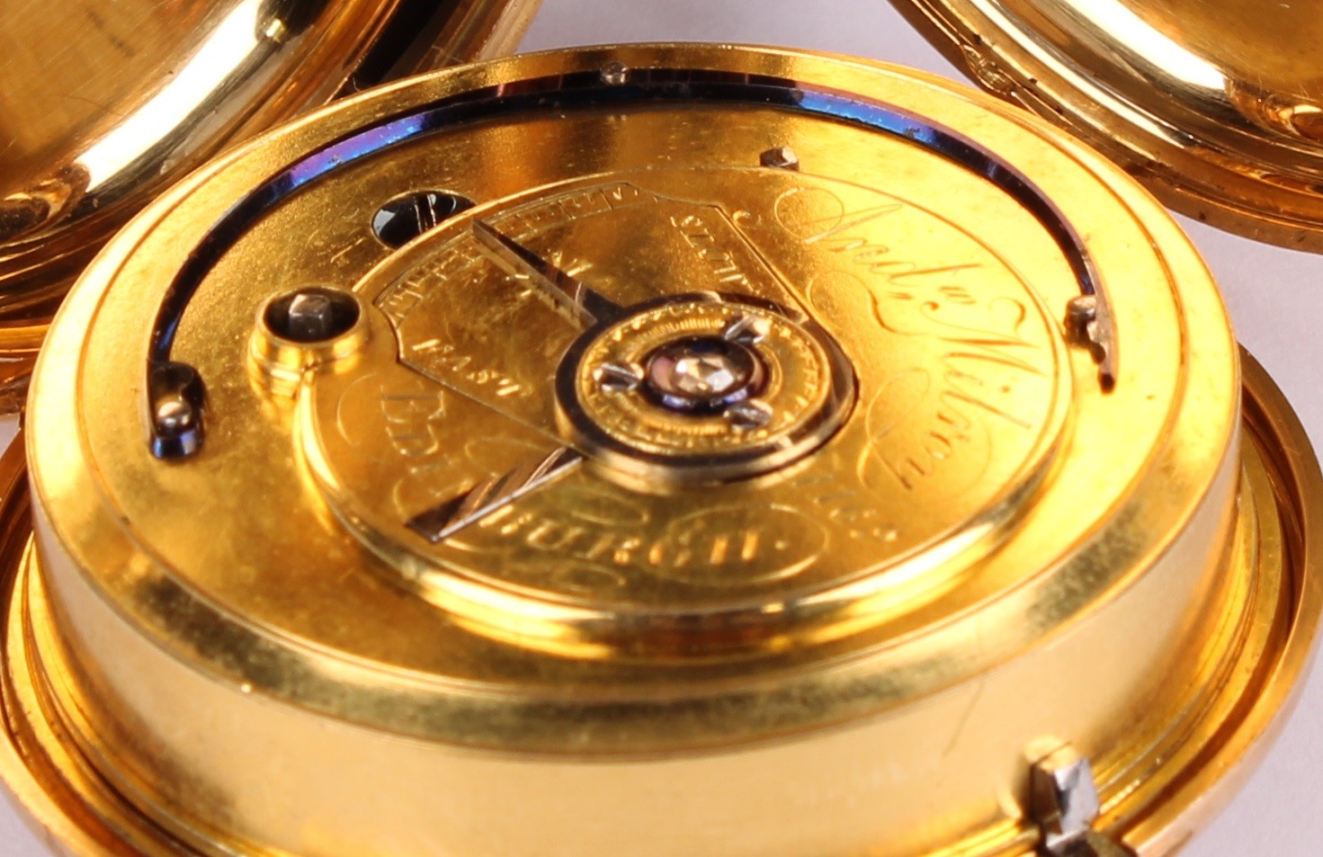 A George III 18ct gold Scottish hunter pocket watch, by Andrew Milroy, Edinburgh, 4.5cm textured - Image 6 of 11