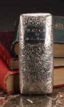 Nathaniel Mills - an early Victorian silver rounded rectangular cigar case, profusely engraved