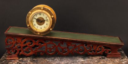 A Chinese inclined plane clock or rolling gravity clock, 8cm circular dial inscribed with Arabic