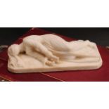 Italian School (early 20th century), an alabaster carving, St. Cecilia, a smaller rendition of the