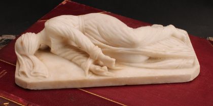 Italian School (early 20th century), an alabaster carving, St. Cecilia, a smaller rendition of the