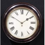 A Victorian school or railway timepiece, 33cm clock dial inscribed with Roman numerals, single