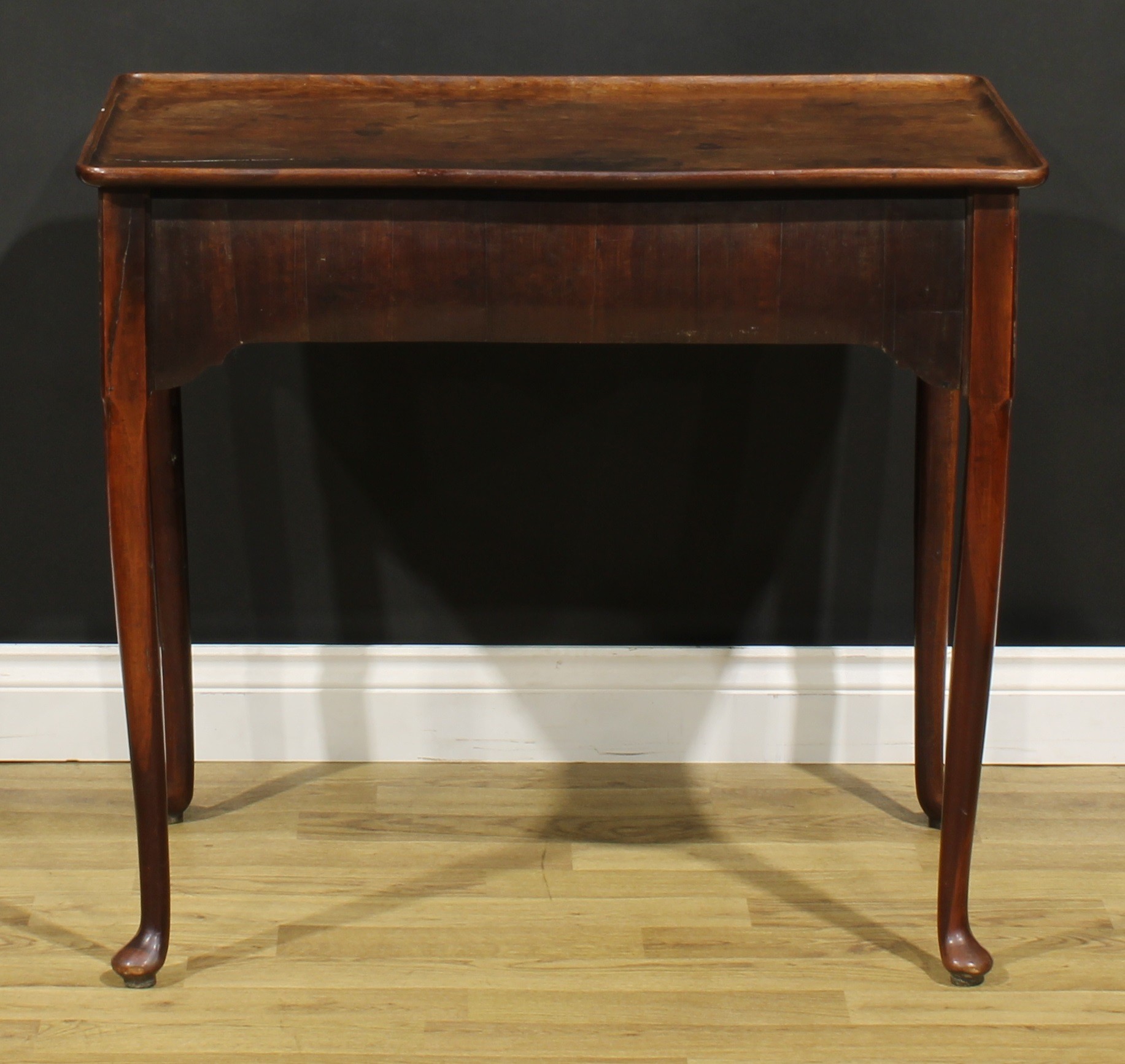 A George II mahogany silver table, dished rounded rectangular top above a long frieze drawer, shaped - Image 6 of 6