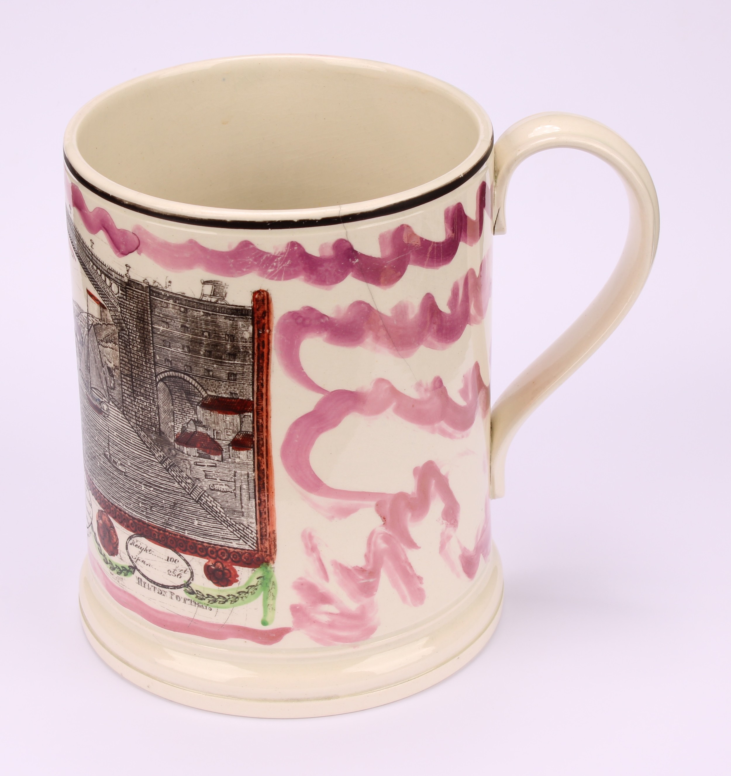 A Sunderland lustre frog mug, J Phillips, Hilton Pottery, printed in monochrome, picked out in - Bild 2 aus 5