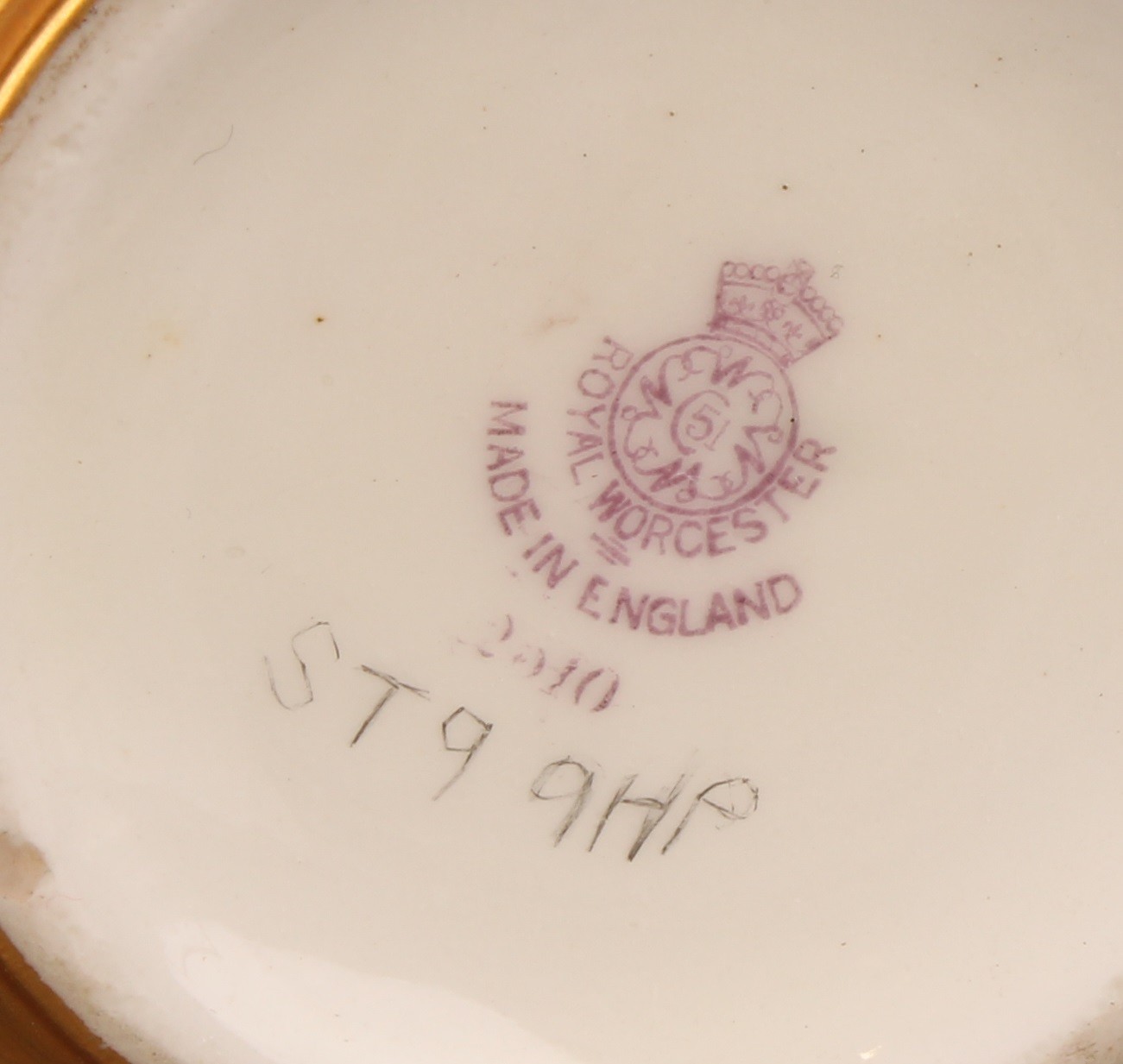 A Royal Worcester cylindrical vase, painted by Kitty Blake, signed, with autumnal leaves and berries - Image 6 of 6