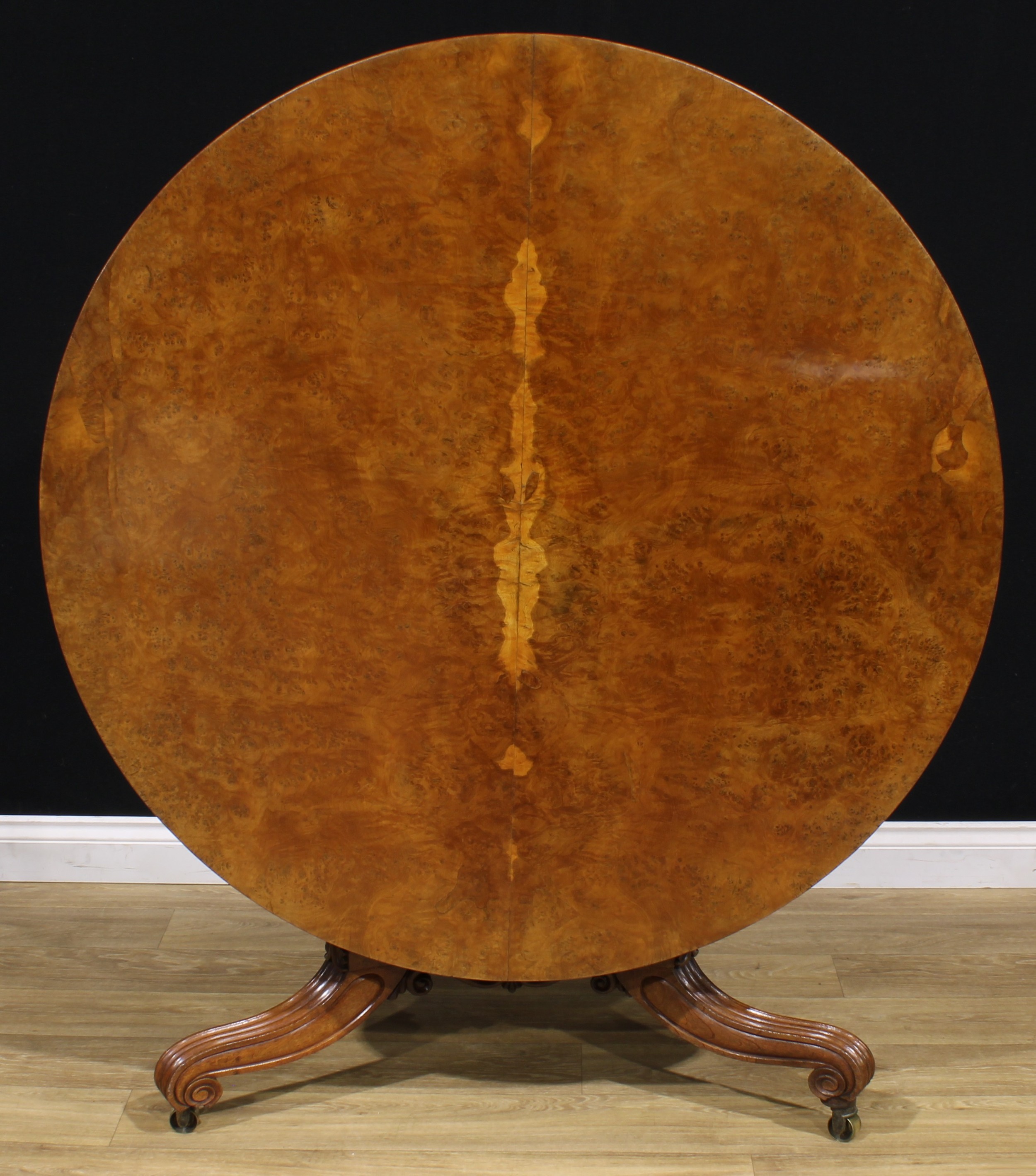 A Post-Regency pollard oak and oak centre table, in the manner of William Trotter of Ballindean, - Image 3 of 4