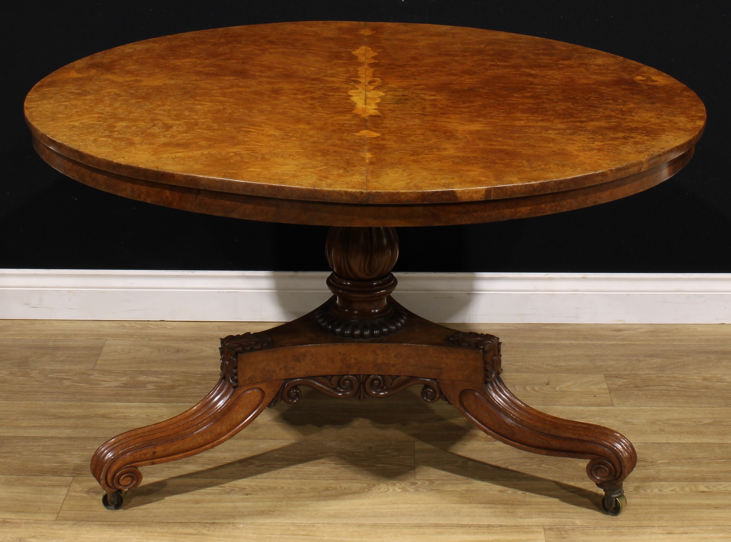 A Post-Regency pollard oak and oak centre table, in the manner of William Trotter of Ballindean, - Image 2 of 4
