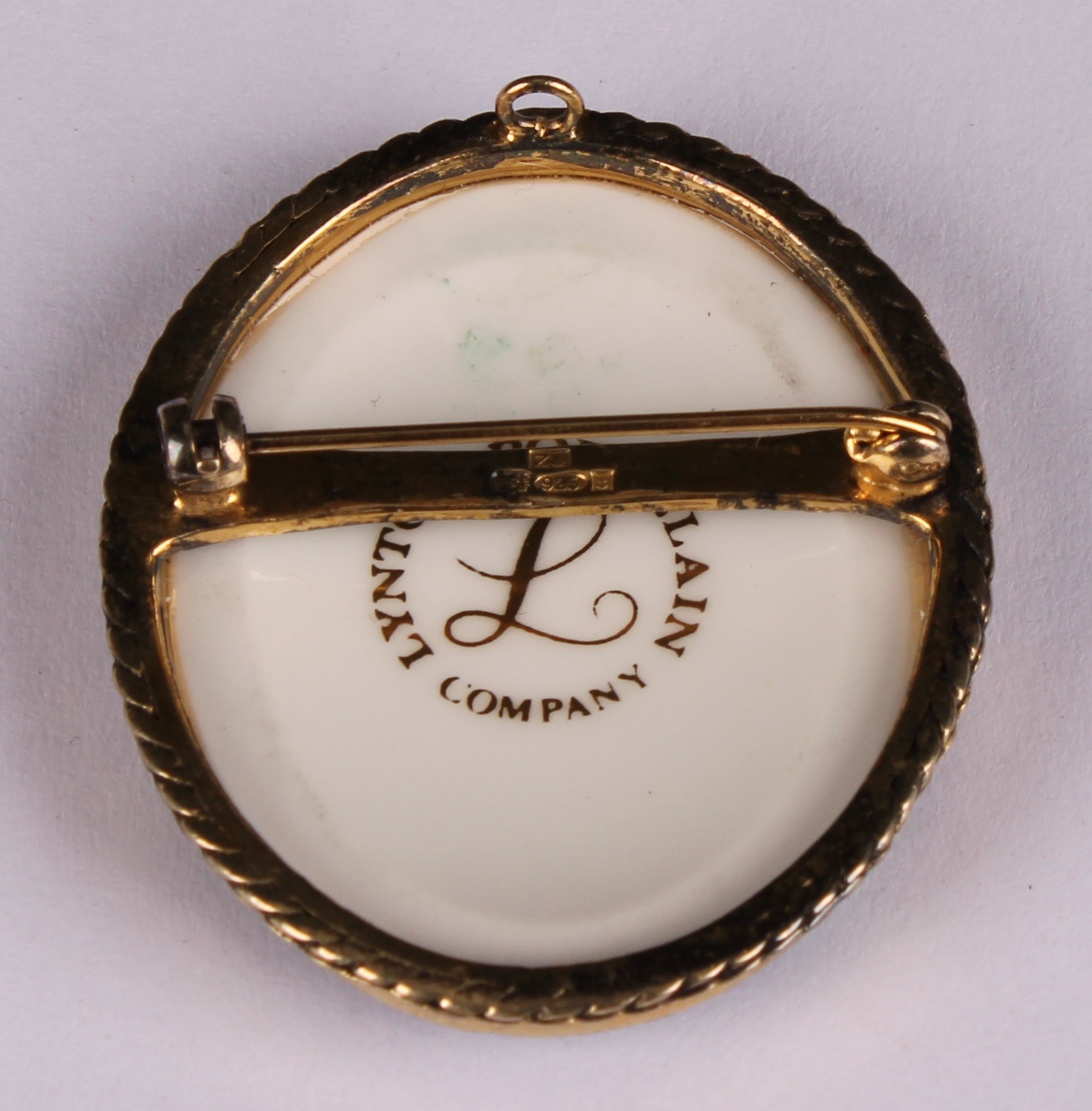 A Lynton oval brooch, painted by Stefan Nowacki, signed, Chatsworth House, silver gilt mount, - Image 4 of 6