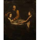 After the Old Master School (19th century) Figures at a Table, oil on canvas, 89cm x 73cm