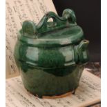 A Chinese monochrome rice wine pot, 22cm high