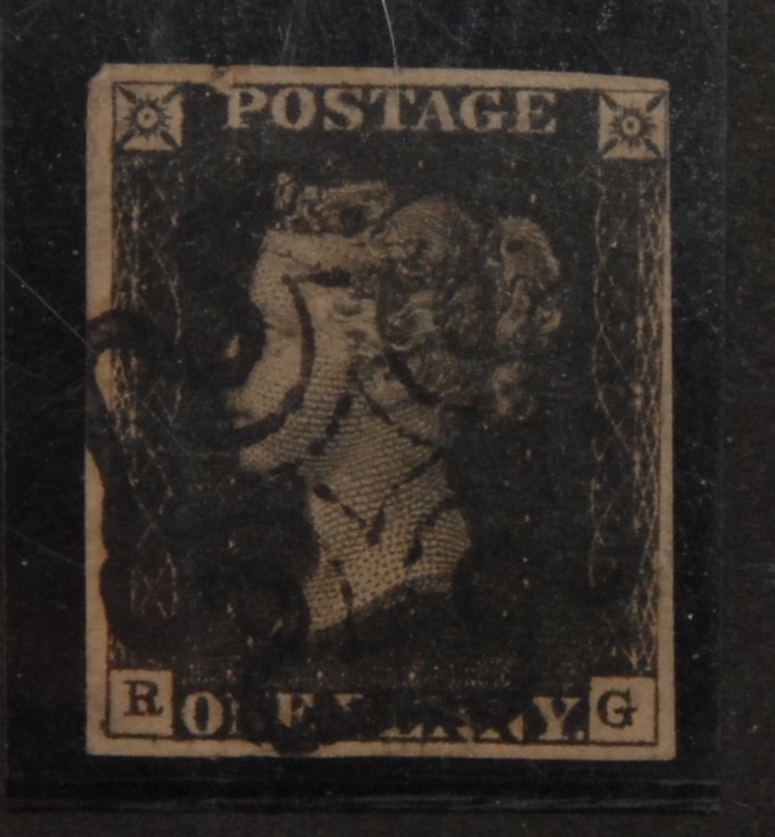 Stamps - GB QV 1840 1d Black, MX, four margins, lettered RG - Image 2 of 2