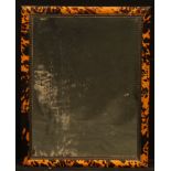 A 19th century tortoiseshell looking glass, rectangular mirror plate, 69.5cm x 54.5cm