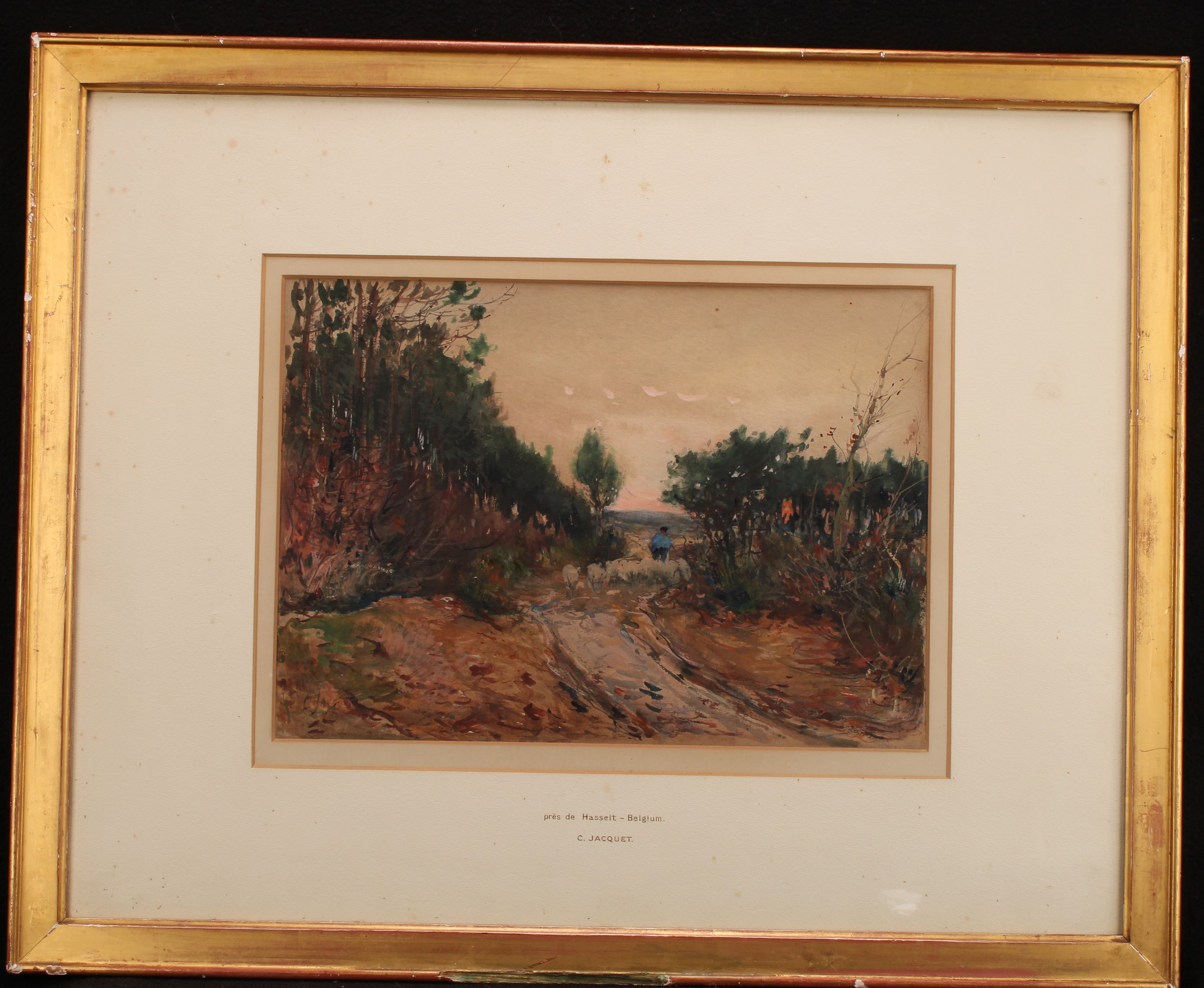 C. Jacquet (early 20th century) Près de Hasselt, Belgium, signed, watercolour, 26.5cm x 37cm - Image 2 of 4