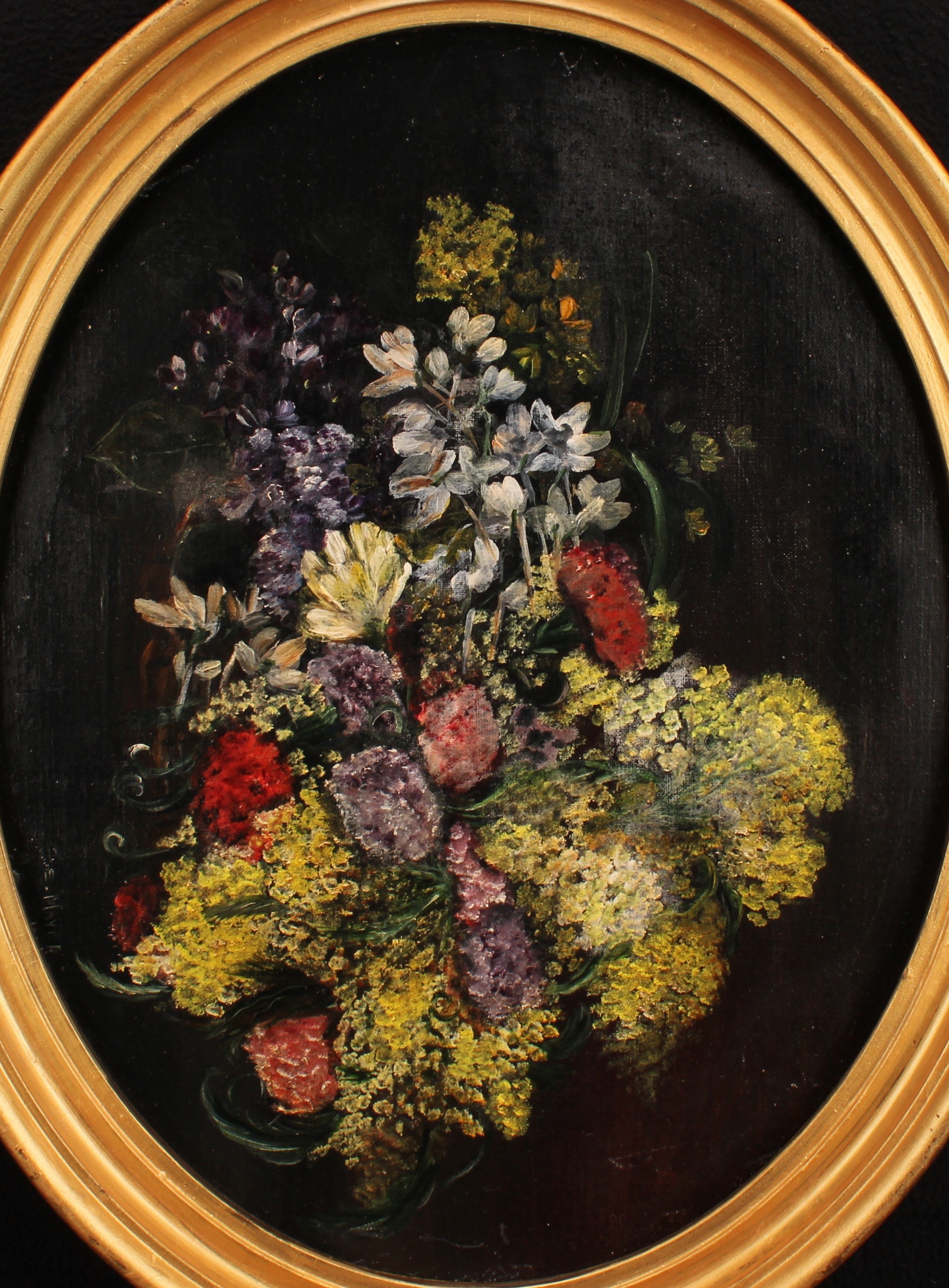 E. Mayer (early 20th century) Still Life, Flowers, signed, oil on canvas, 34cm x 44cm