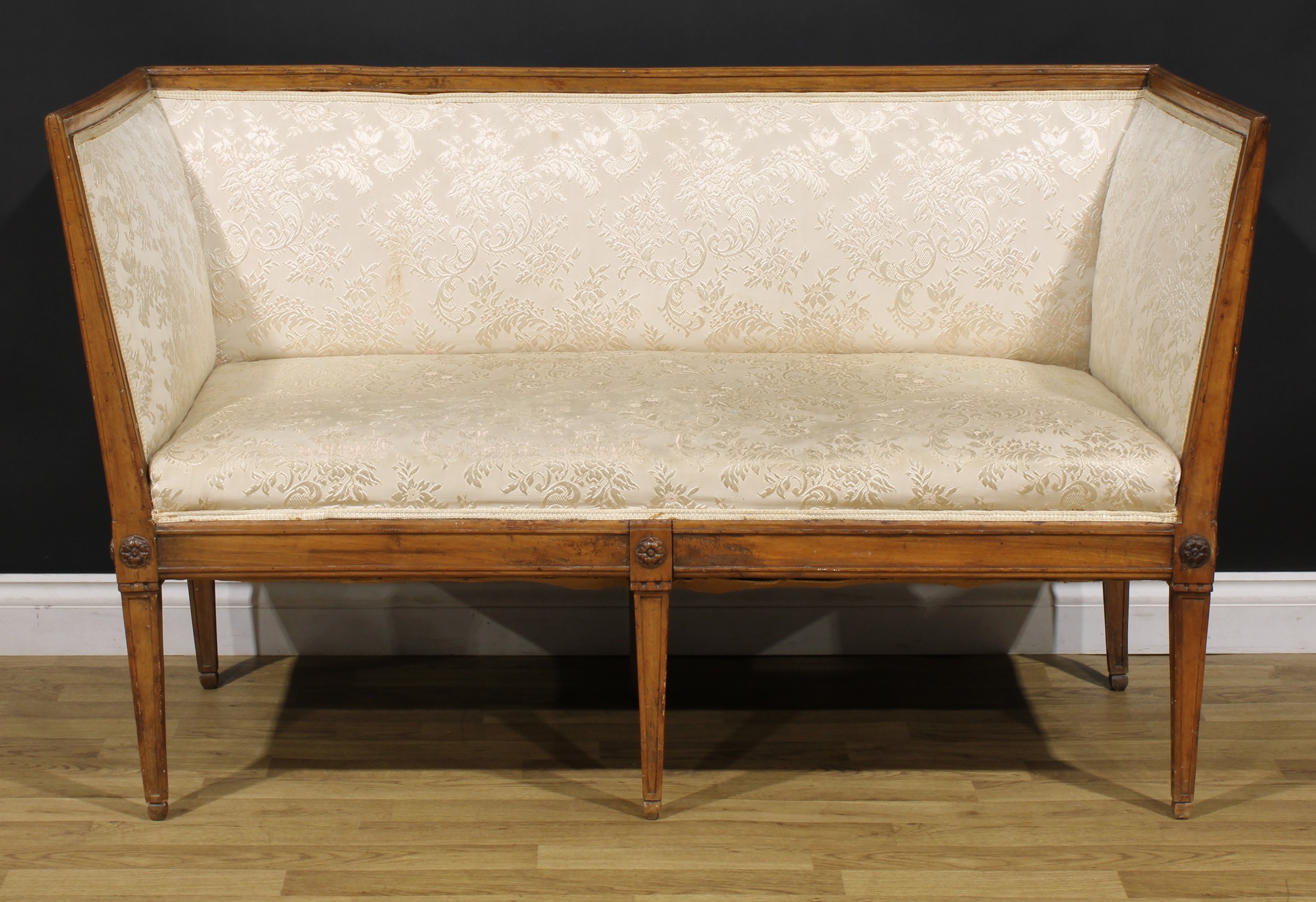 A late 19th/early 20th century Neoclassical Revival sofa, 88.5cm high, 147.5cm wide, the seat