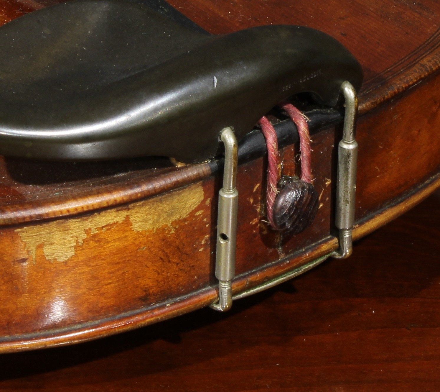 A violin, the two-piece maple back 35.5cm long excluding button, paper label printed Copy of Gio - Image 6 of 14