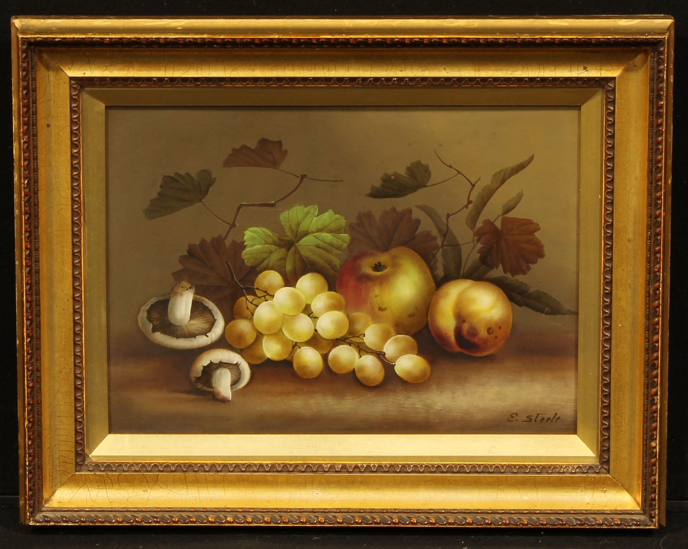 Edwin Steele (1839–1919) Still Life, Fruit and Fungi, signed, oil, 25.5cm x 35.5cm - Image 2 of 4