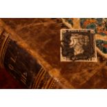 Stamps - GB QV 1840 1d Black, MX, four margins, lettered RG