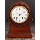 A Regency Revival mahogany mantel clock, 13cm circular enamel dial inscribed MAPLE & (CO) LTD, PARIS