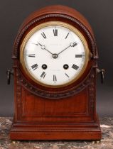 A Regency Revival mahogany mantel clock, 13cm circular enamel dial inscribed MAPLE & (CO) LTD, PARIS