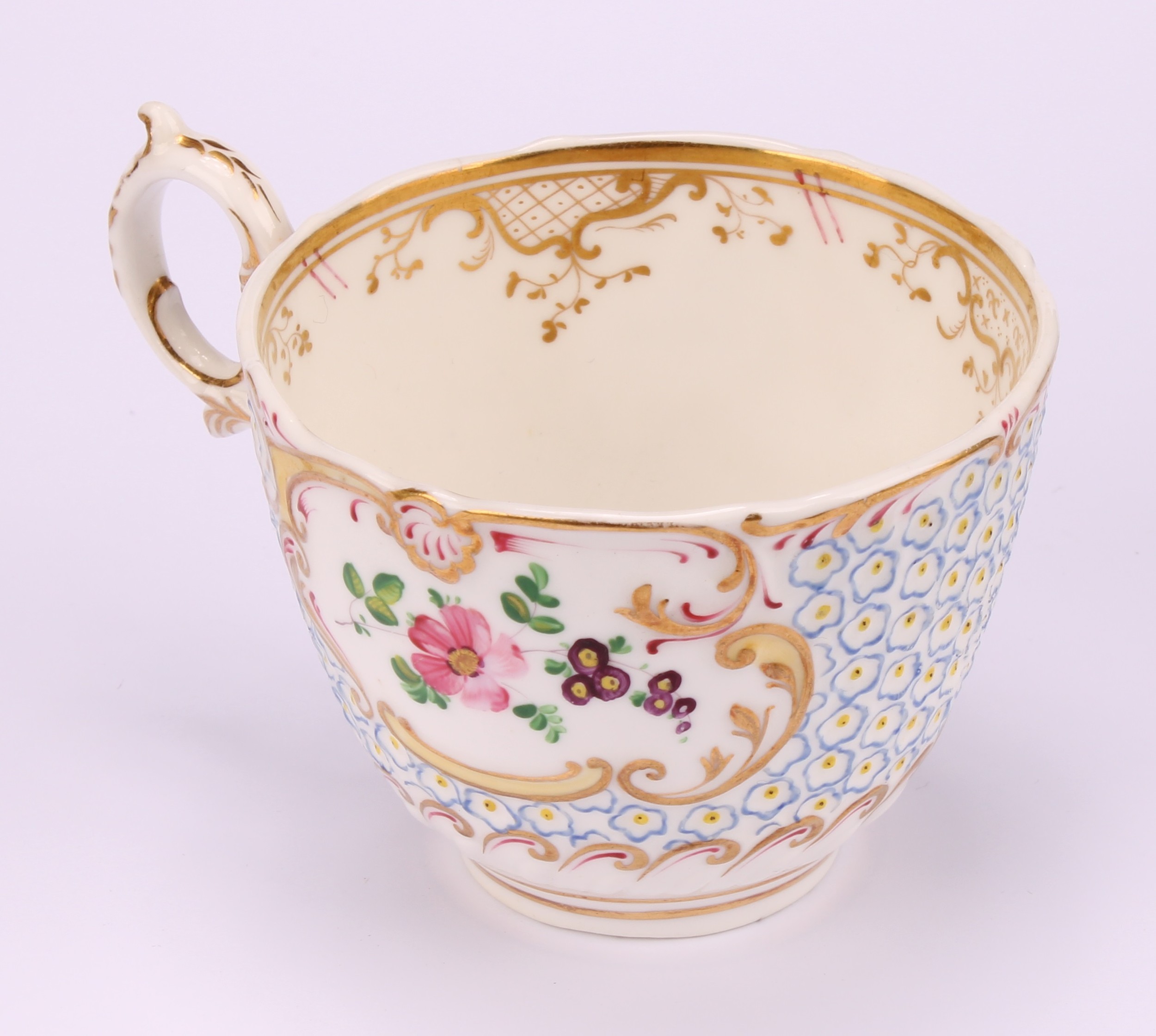 A H & R Daniel Mayflower tea cup and saucer, pattern no.4630, the saucer 14.5cm diam, c.1828-30 - Image 5 of 8