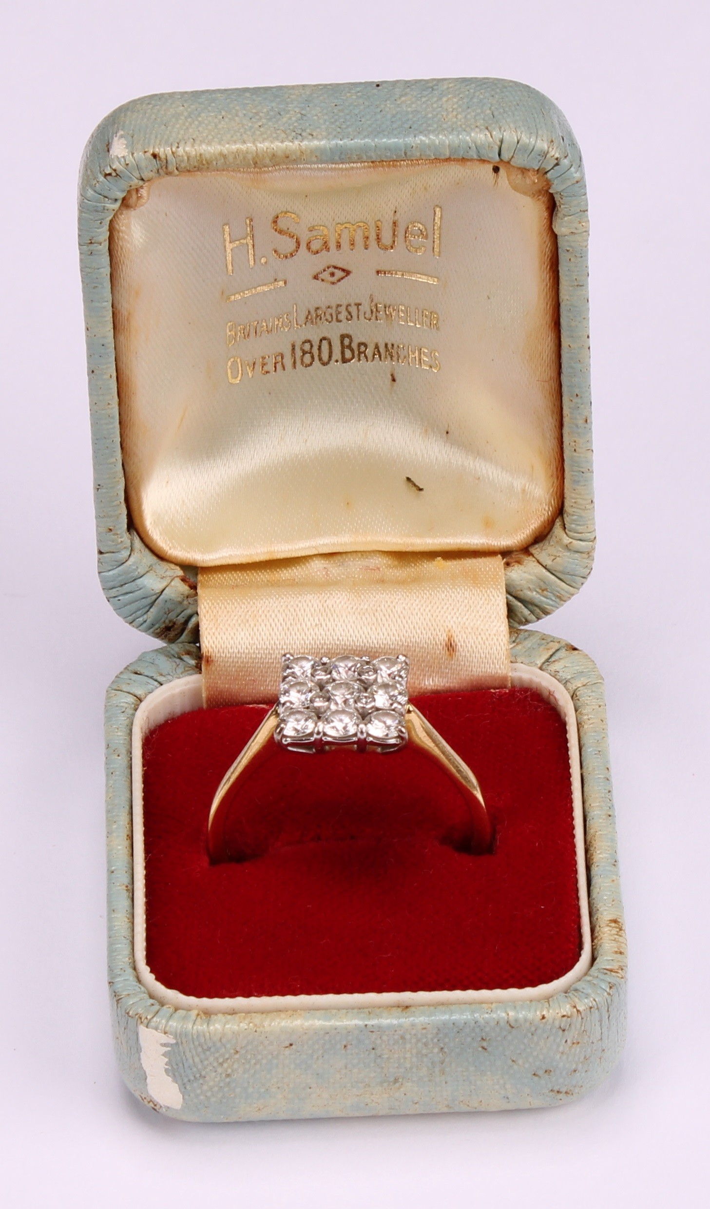 A diamond cluster ring, square set with nine round brilliant cut diamonds, total estimated diamond - Image 5 of 5