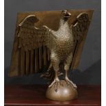 Ecclesiastical Salvage - a bronzed metal table-top lectern, cast as the Eagle of Saint John, 53cm