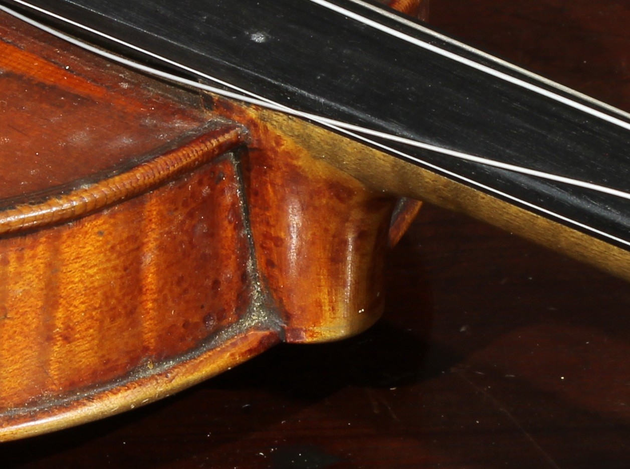 A German violin, the two-piece back 36cm long excluding button, paper label printed Manufactured - Image 8 of 10