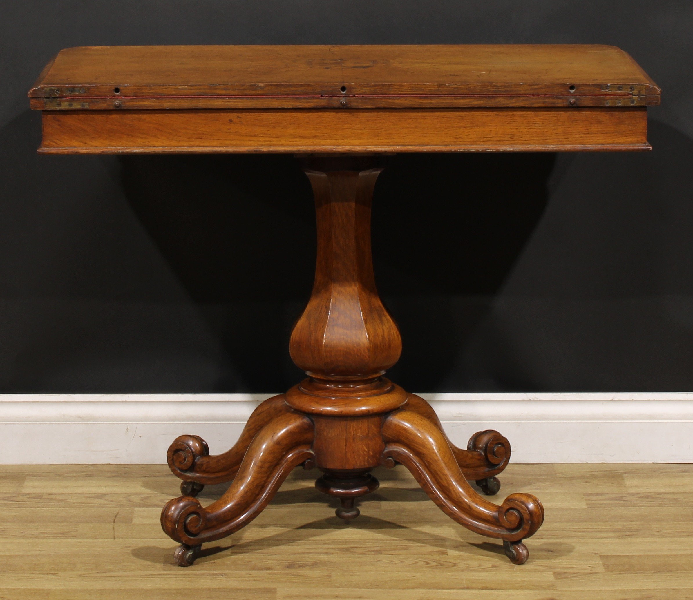 A Victorian oak card table, by William Constantine & Company (fl. 1834-1882), bears label FROM - Image 6 of 6