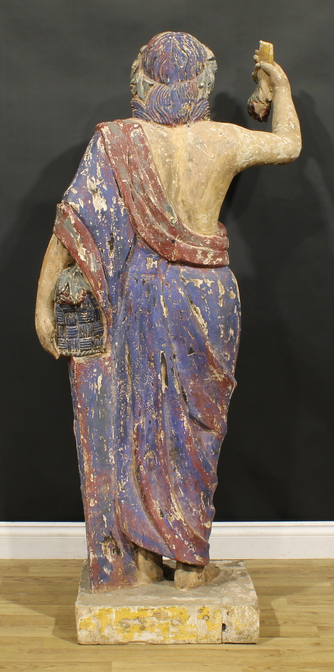 A 19th century polychrome painted softwood and gesso floor-standing figure, carved as an allegory of - Image 4 of 4