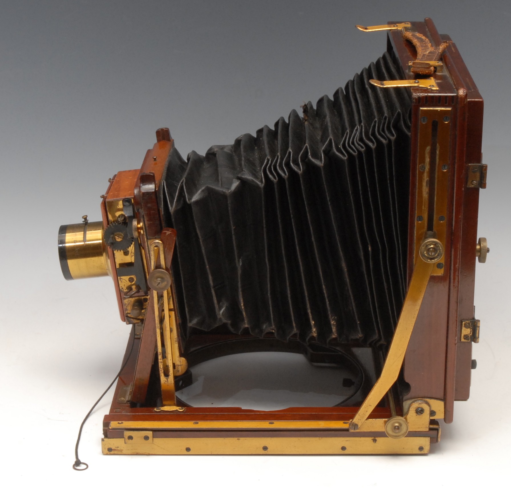Photography - A W. Butcher & Sons "The National Camera", half-plate folding camera, mahogany body, - Image 5 of 6