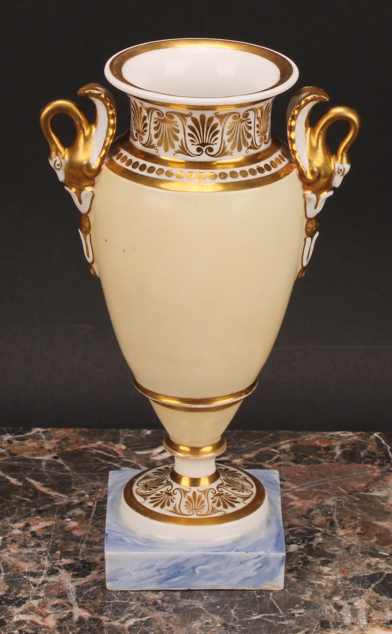 A Chamberlains Worcester named view urnular vase, the painted view within broad gilt border, - Image 5 of 6