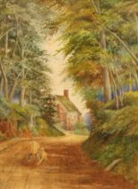 Annie Roberts, The Hollow, Littleover, Derby signed A. Roberts, watercolour, 51.5cm x 37.5cm