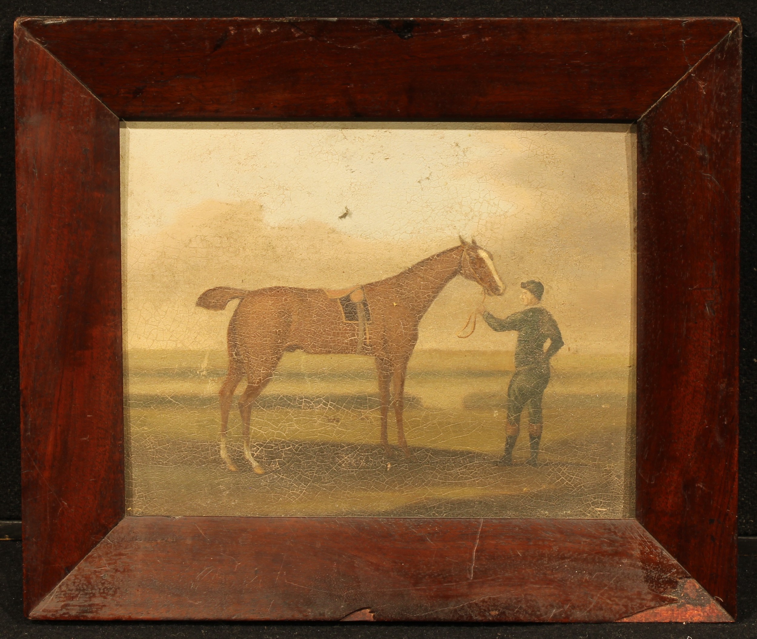 English School (19th century) A Journeyman Equestrian Portrait, Horse and Jockey oil on panel, 16. - Image 2 of 3