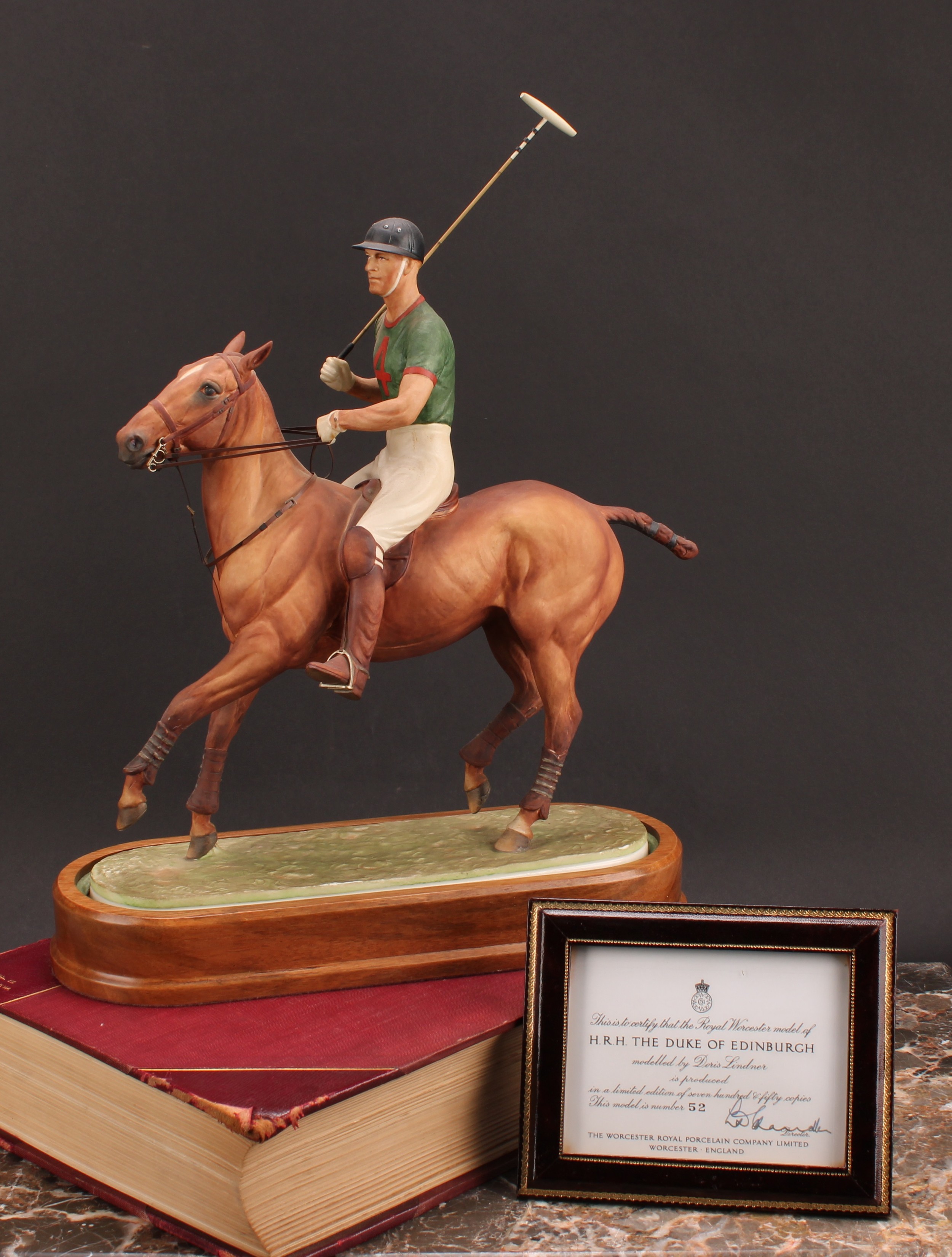 A Royal Worcester equestrian figure, H.R.H The Duke of Edinburgh, playing polo, limited edition no.