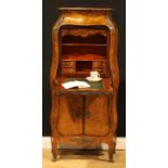 A late 19th century French Louis XV Revival gilt metal mounted rosewood banded and marquetry bombe