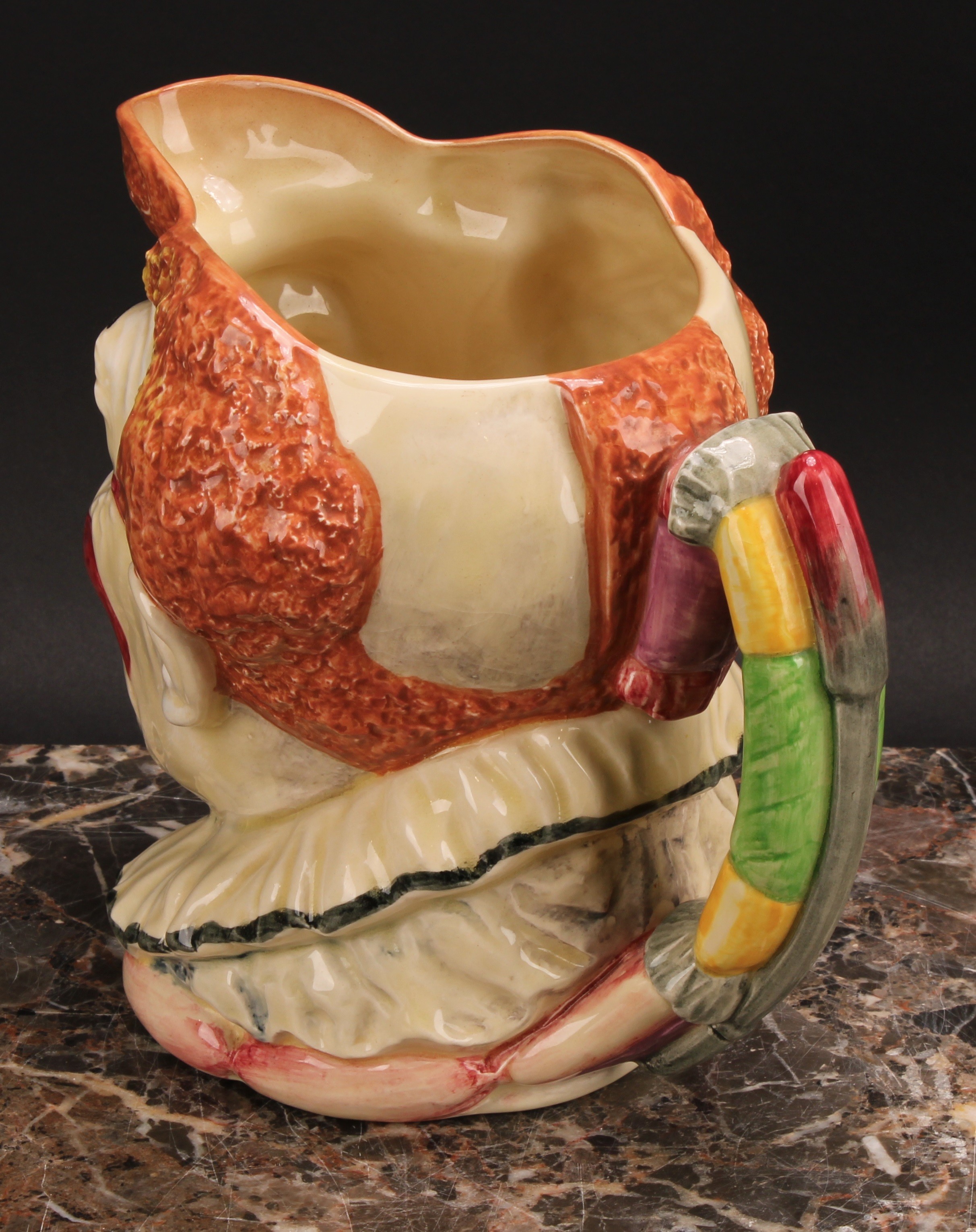 A Royal Doulton character jug, The Clown, designed by H. Fenton, decorated in polychrome with red - Bild 4 aus 5