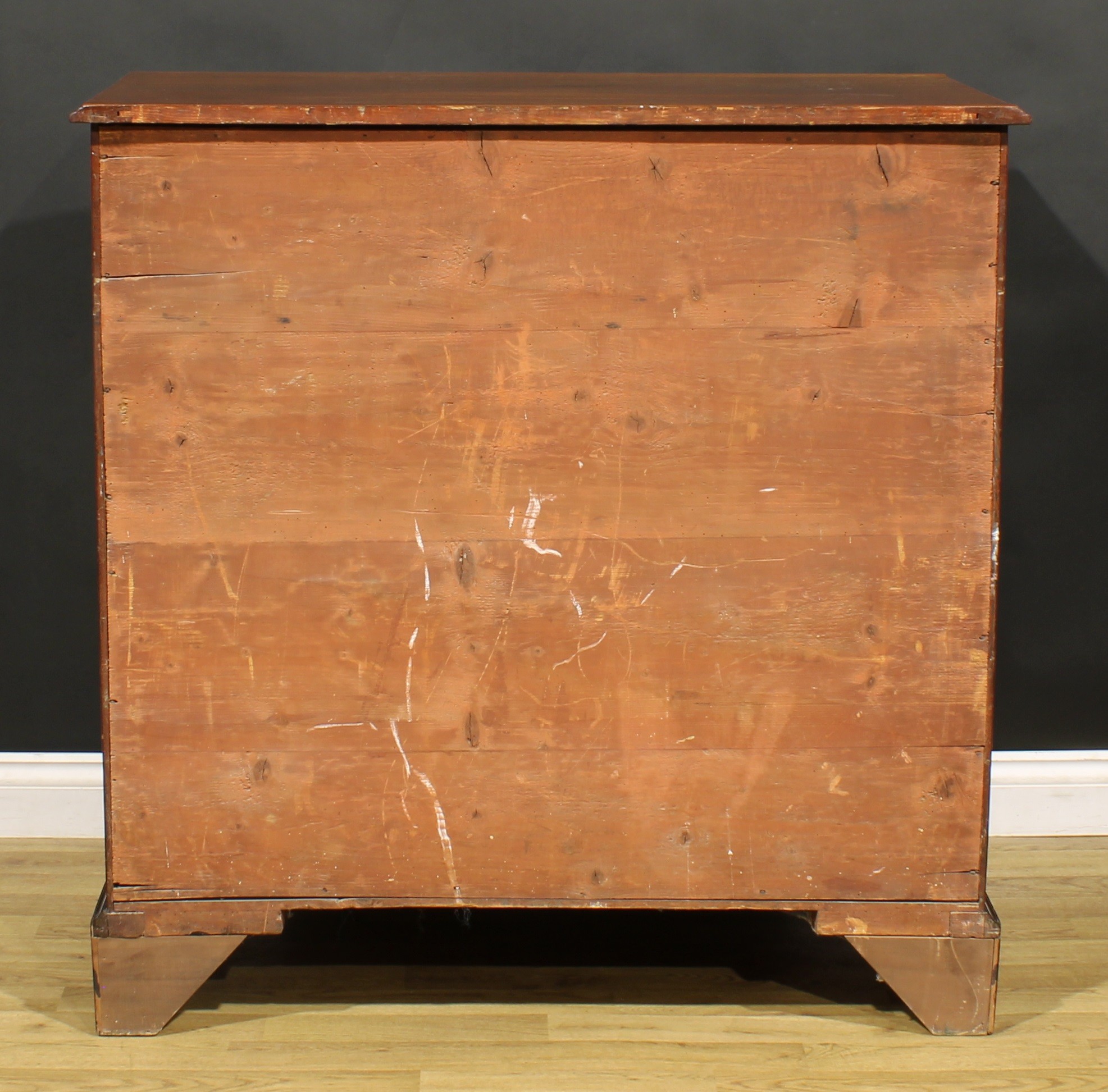 A George III mahogany chest, rectangular top with moulded edge above two short and three long - Image 6 of 6