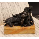 Italian School, 19th century, a brown patinated bronze, The Drunken Bacchus, Satyr and Donkey, in