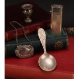 A George VI silver child's spoon, the haft with the nursery rhyme Tom the Piper's Son, 9.5cm long,