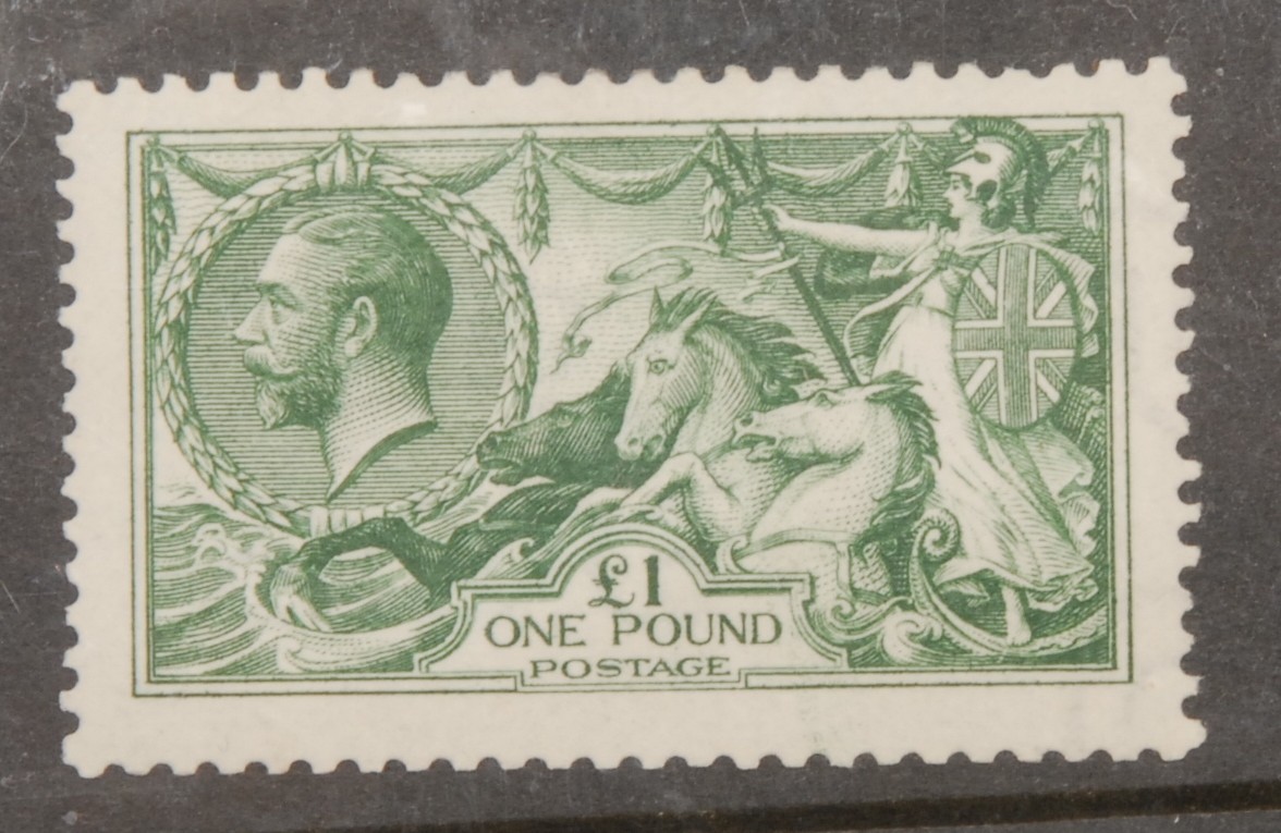 Stamps - GB GV 1913 £1 Green Seahorse, SG: 403, unmounted mint, cat £3,750 - Image 2 of 2