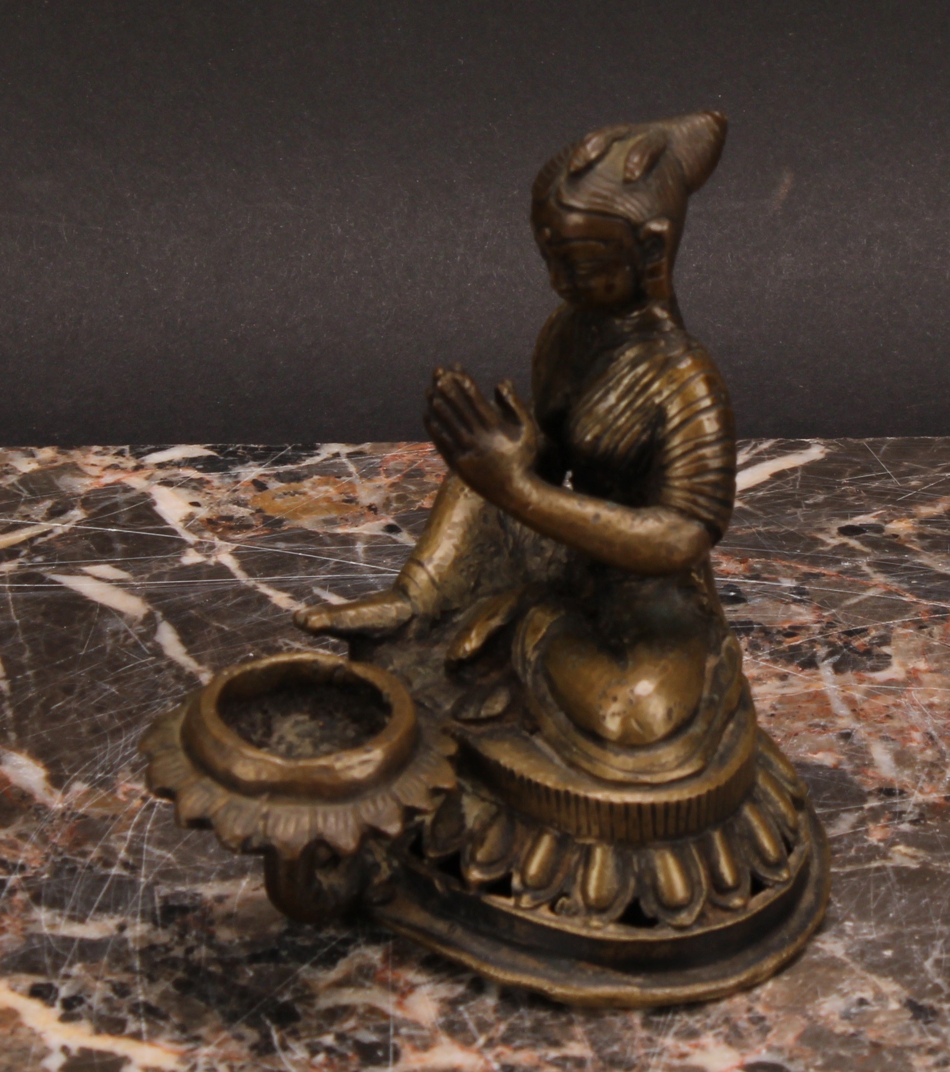 Indian School (19th century), a brown patinated bronze or copper alloy figure, the dancing Devi, - Image 7 of 11