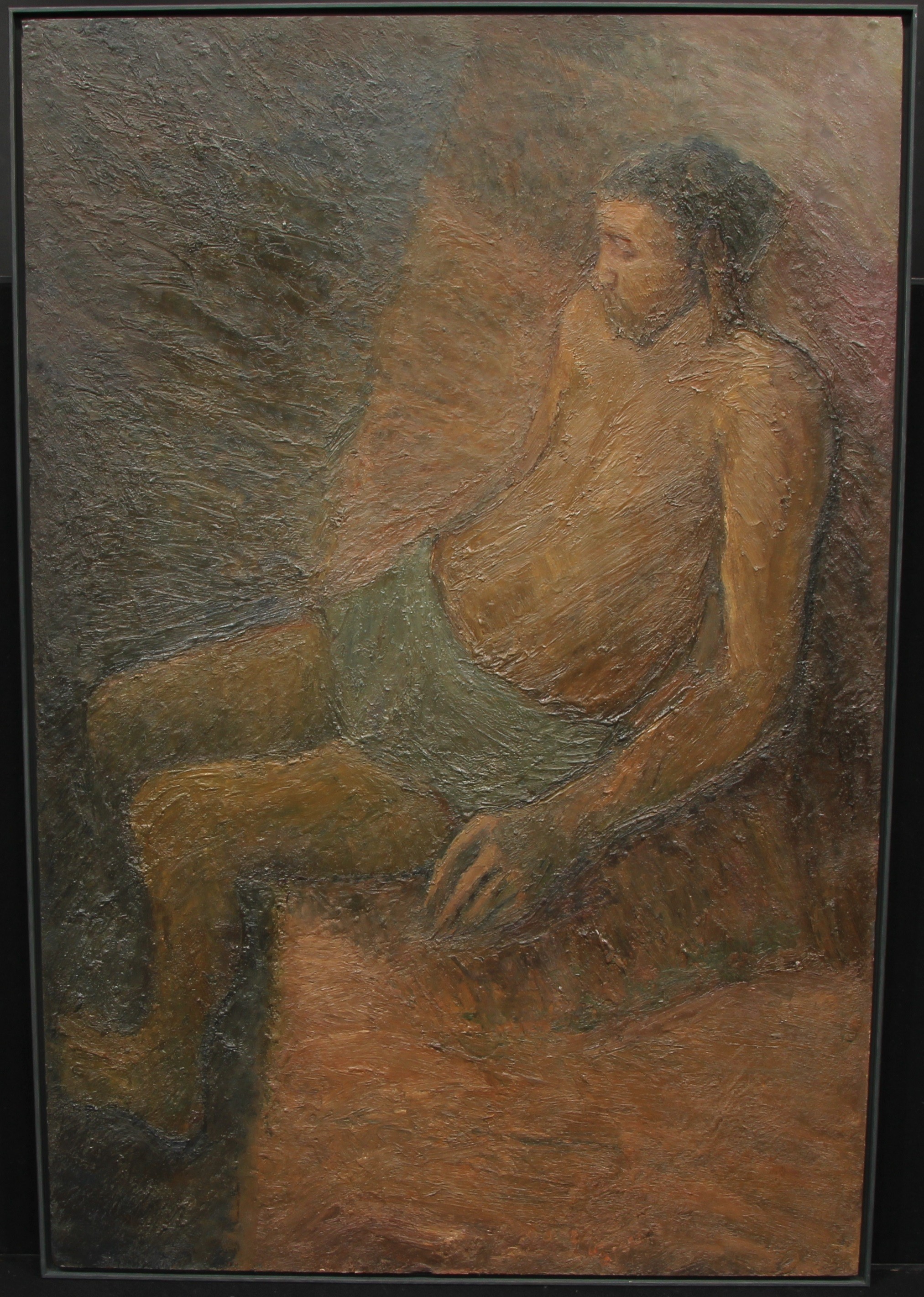 Patrick Procktor RA (1936 – 2003) Portrait of a Man, full-length, seated, nude but for his draped - Bild 2 aus 4