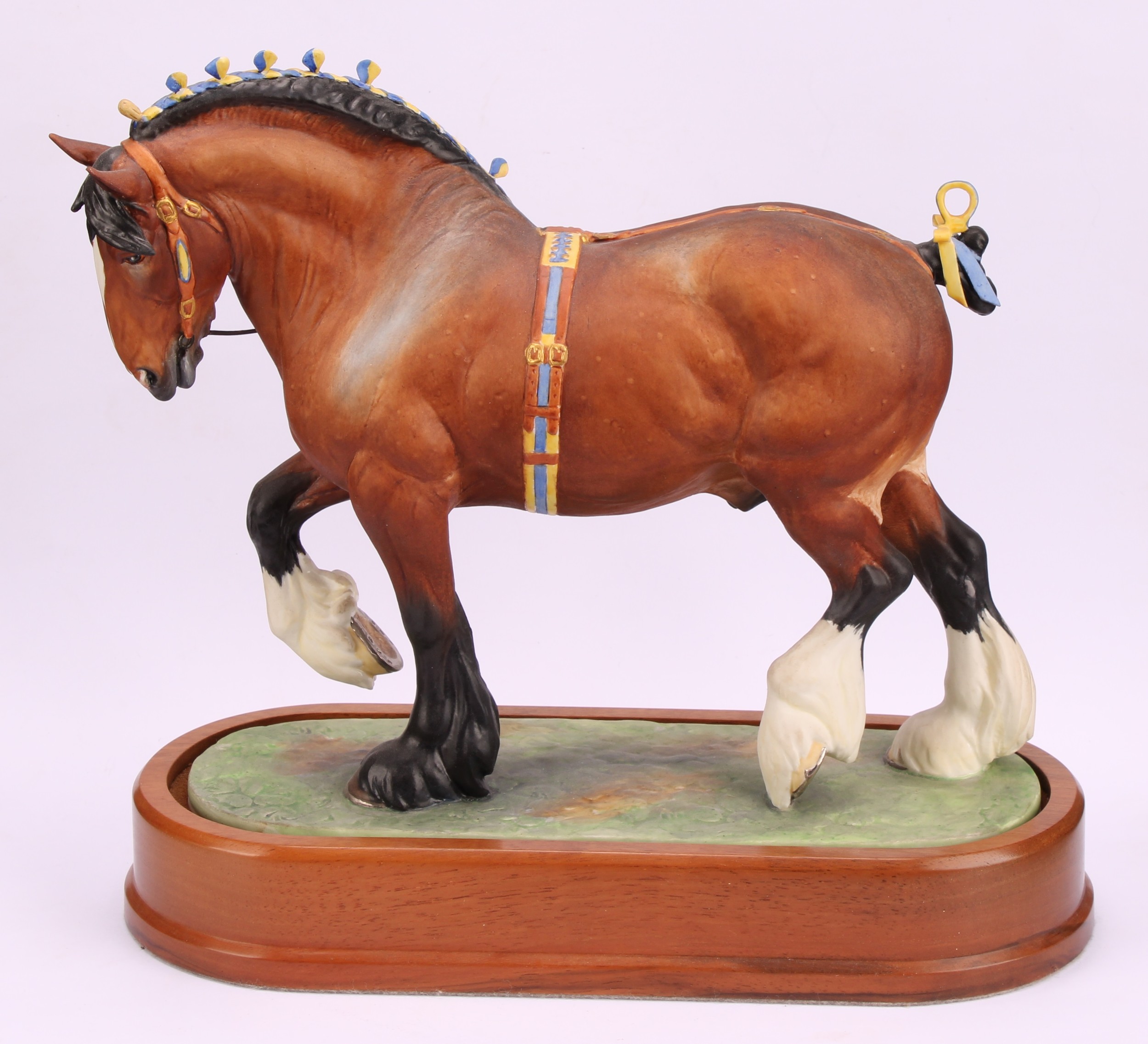 A Royal Worcester figure, of a Shire Stallion, modelled by Doris Lindner, limited edition no. 175/ - Image 2 of 4
