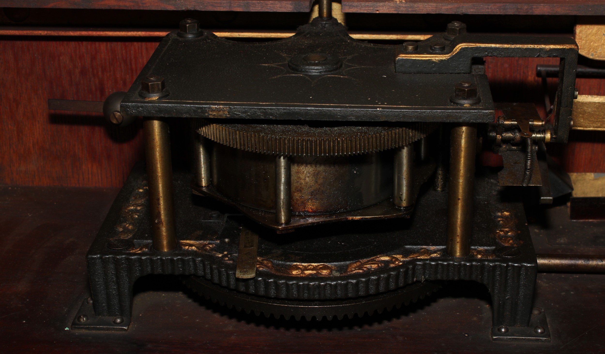 A 19th century coin operated penny-in-the-slot polyphon, the vertical movement playing 50cm discs, - Image 5 of 6