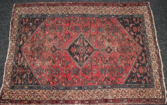 An Iranian Hamadan type wool rug or carpet, 198cm x 143cm